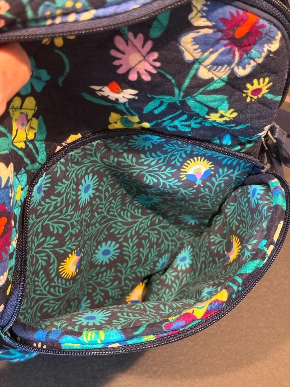Vera Bradley Essential Laptop Backpack Mural Garden Quilted Floral Travel